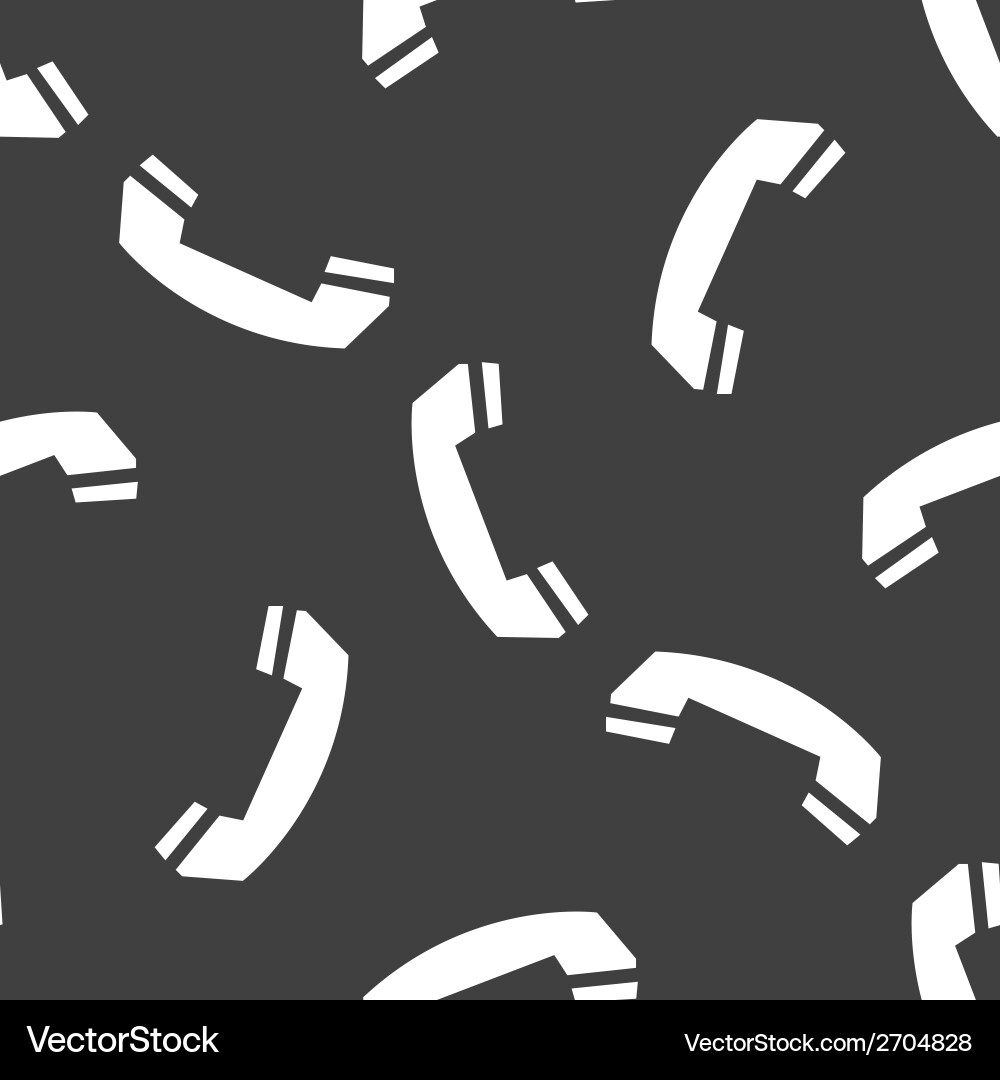 Phone web icon flat design seamless gray pattern vector image