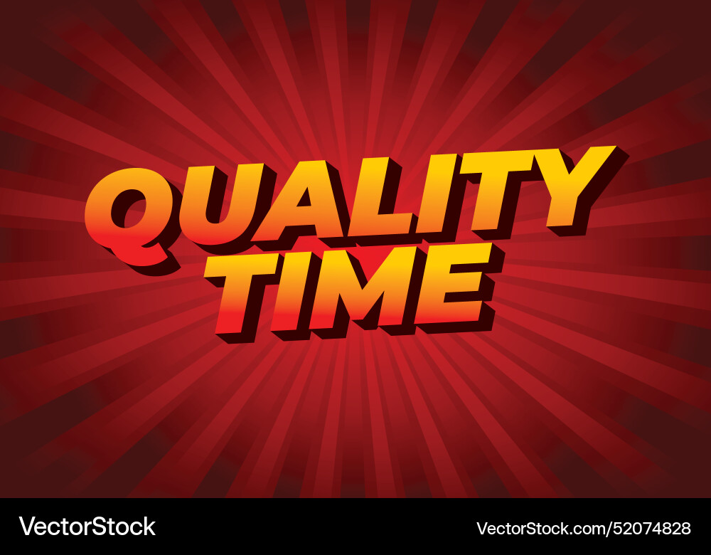 Quality time text effect in 3d style with good Vector Image