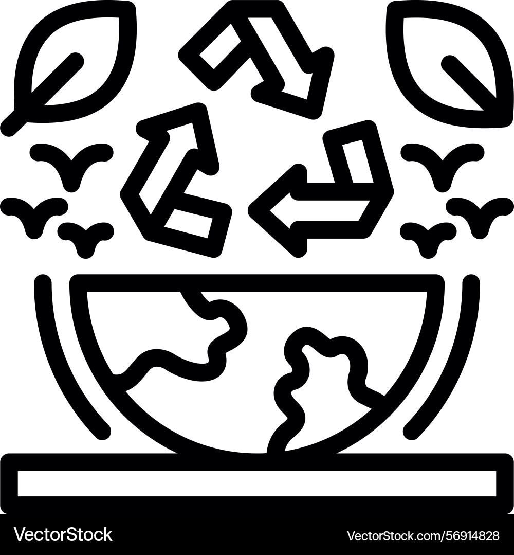 Recycle symbol linear style icon design Vector Image