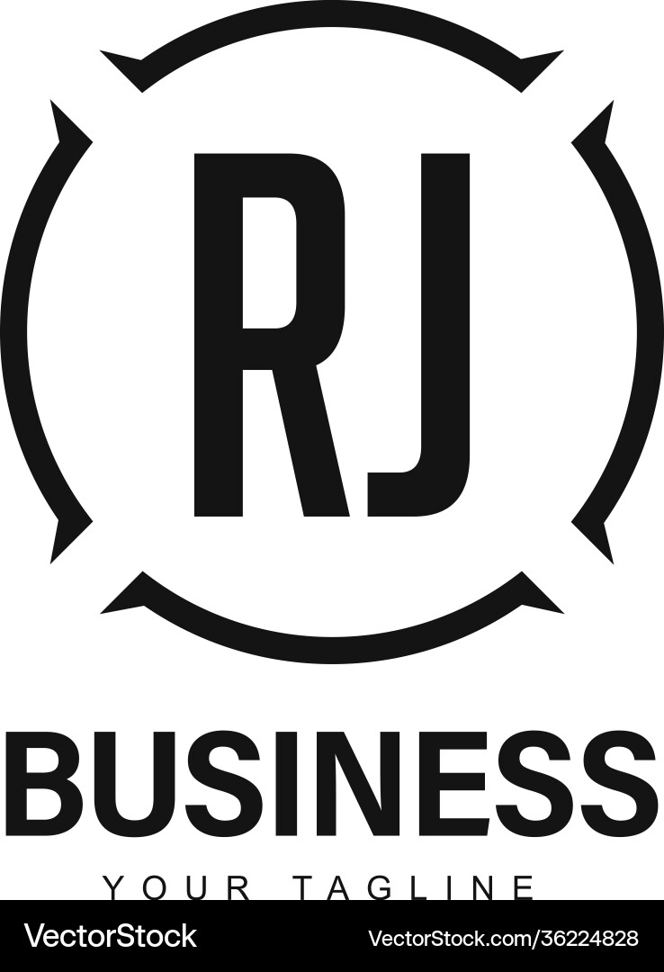 Rj initial a logo design with abstract style Rj initial a logo design with abstract style vector image