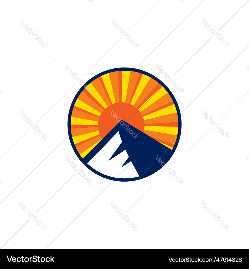 Schneeberg Sonnenaufgang Logo Symbol Symbol Schneeberg Sonnenaufgang Logo Symbol Symbol vektorbild