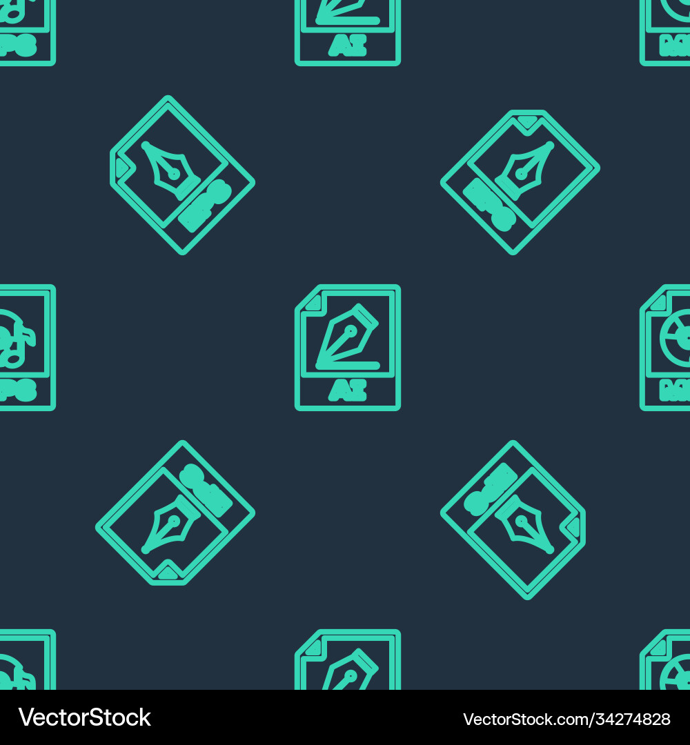 Set line ai file document eps and mp3 on seamless Set line ai file document eps and mp3 on seamless Vector Image