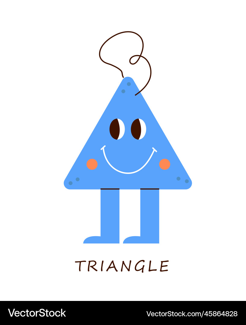 Smiling Geometric Triangle Character Vector Image