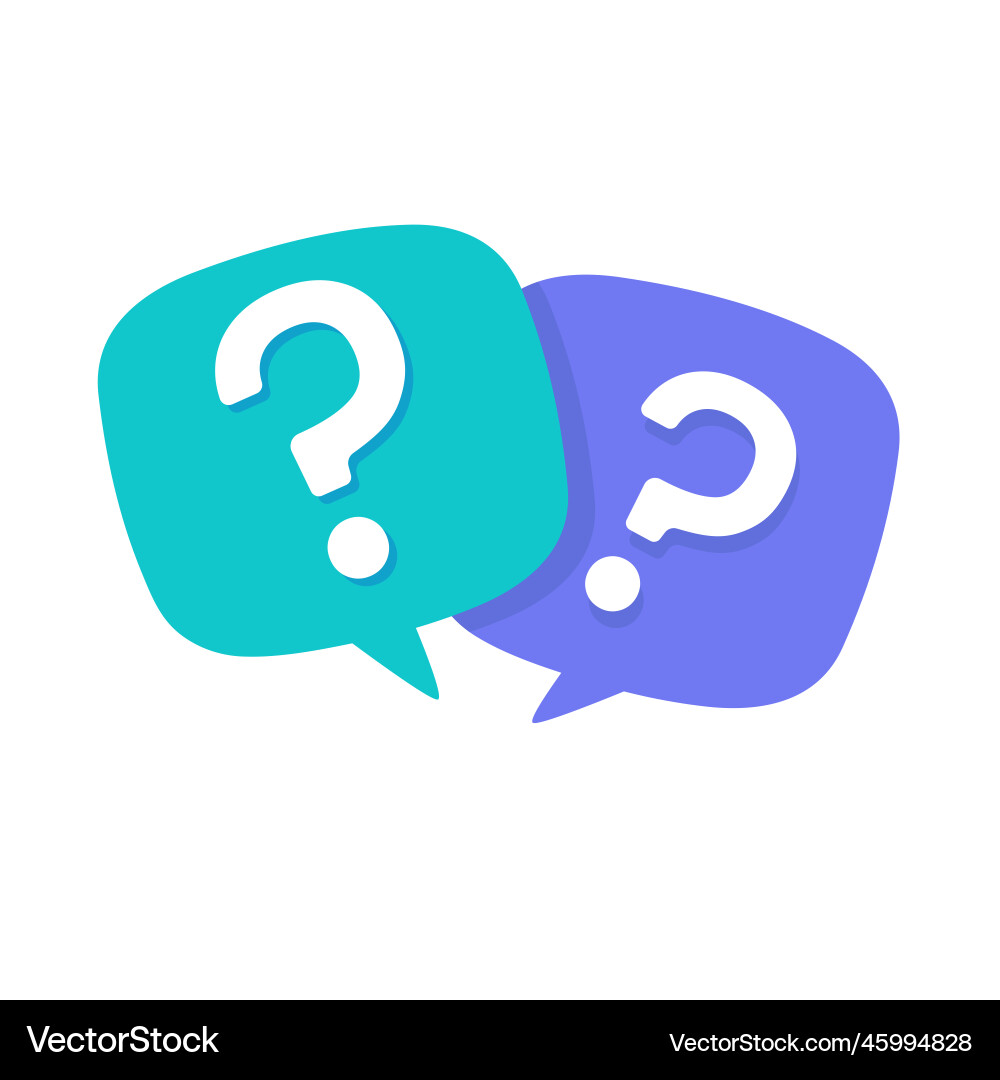 Speech bubbles with question marks doubt concept Speech bubbles with question marks doubt concept Vector Image