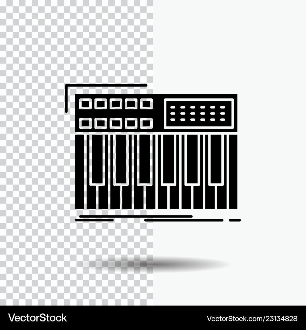 Synth keyboard midi synthesiser synthesizer glyph vector image