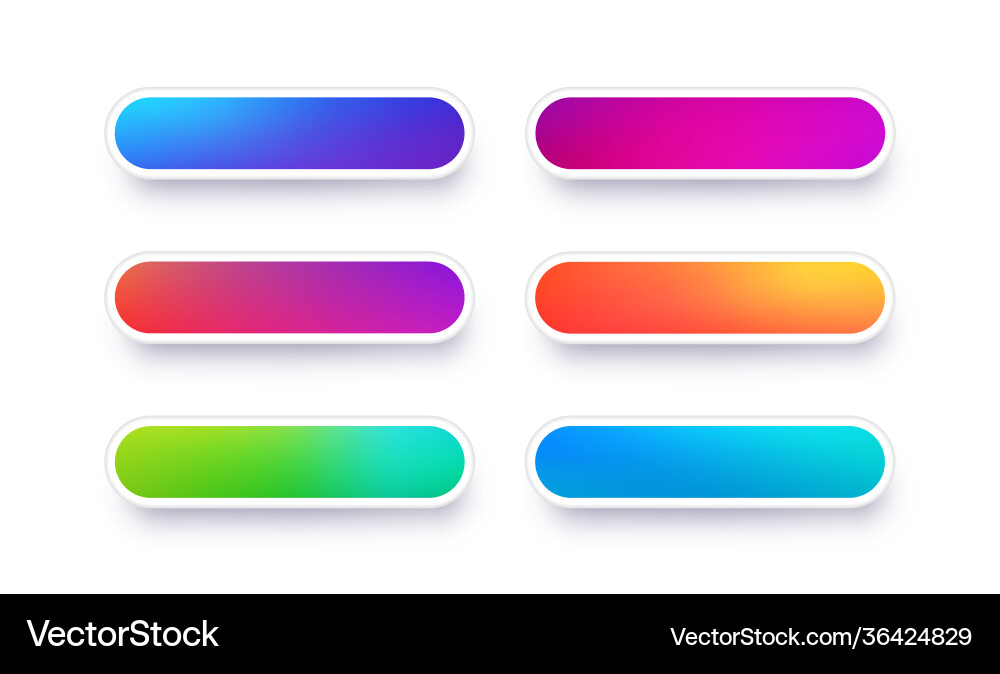 Abstrakte Web Buttons mit gradienten Schatten vektorbild
