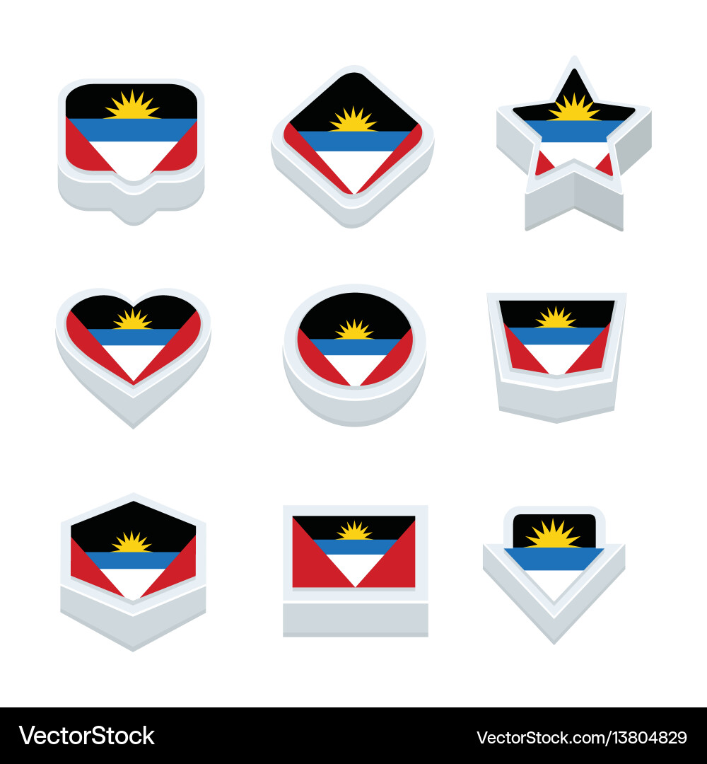 Angola flags icons and button set nine styles Vector Image
