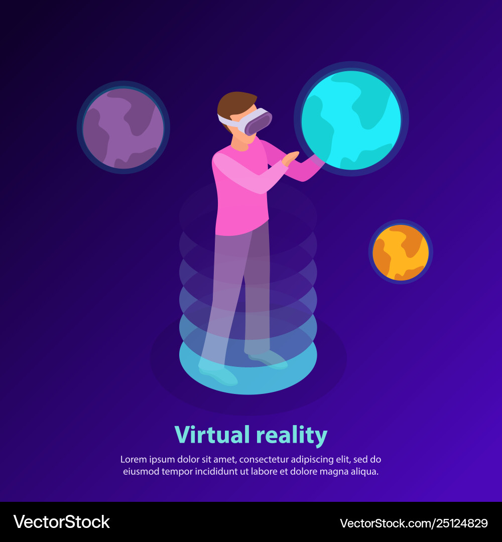 Augmented reality isometric background Vector Image