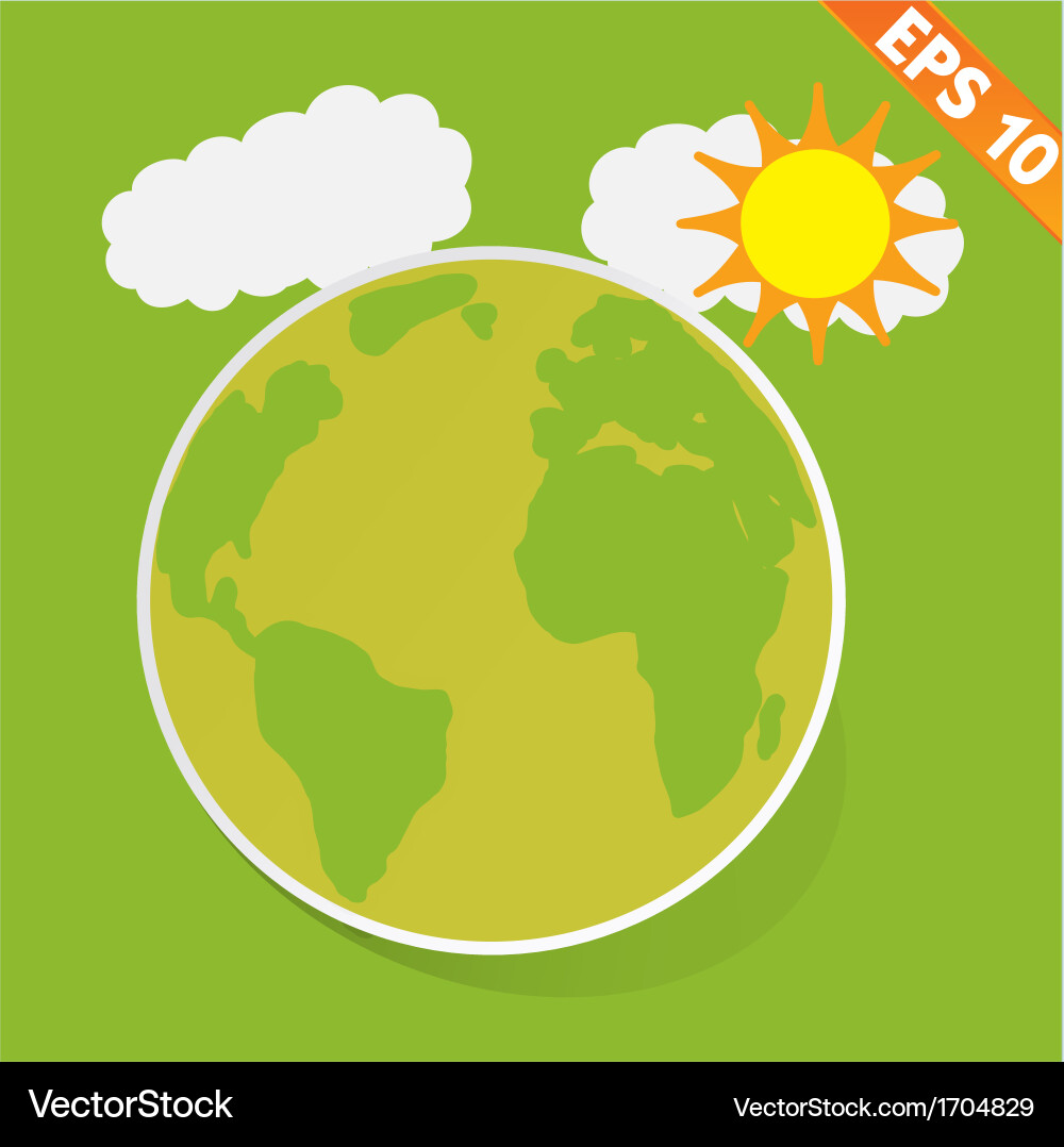 Cartoon with green ecology - eps10 Vector Image