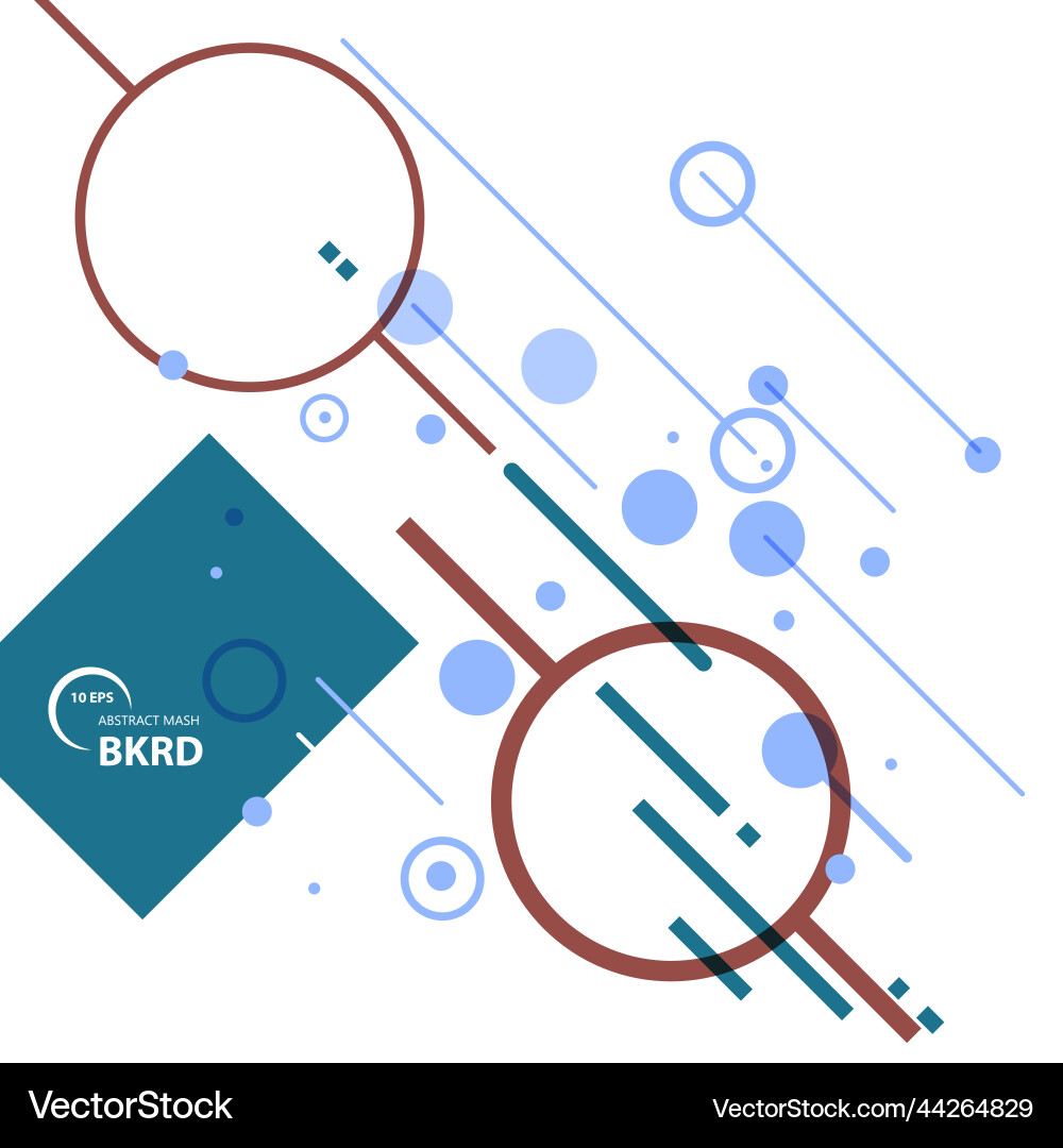 Dynamic diagonal lines and circles on white vector image