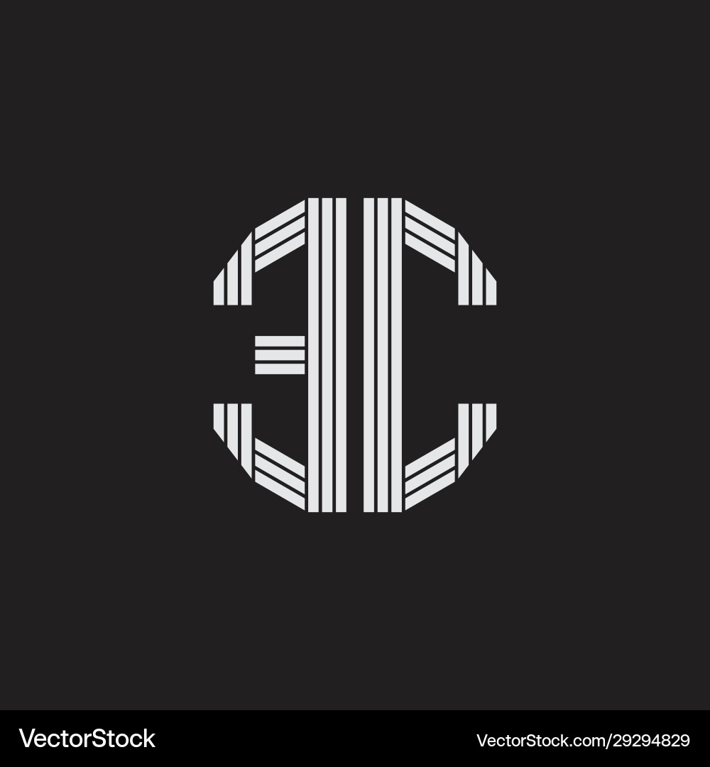 Ec logo monogram with outline style linked Ec logo monogram with outline style linked Vector Image