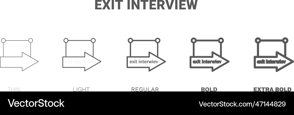 Exit interview icon thin regular bold and more Vector Image