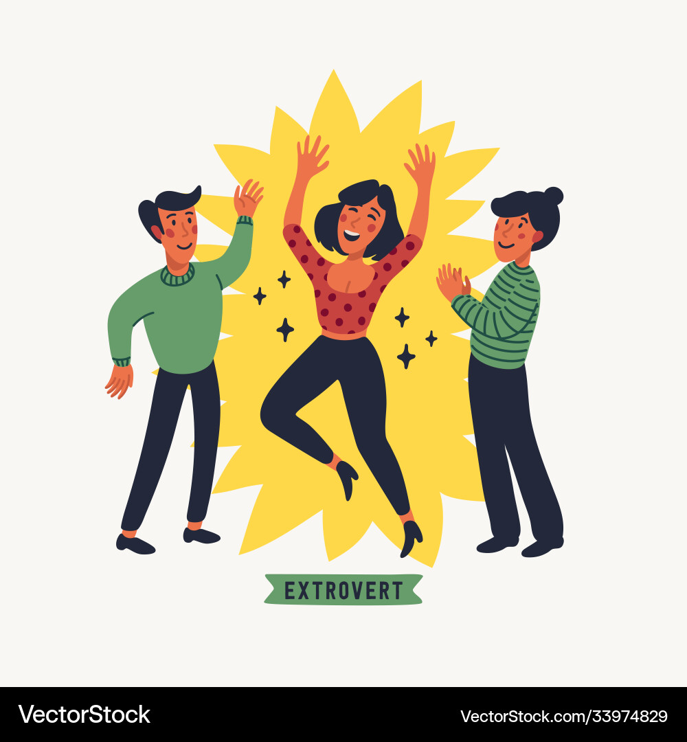 Extrovert Extraversion und Introversion Konzept Extrovert Extraversion und Introversion Konzept vektorbild
