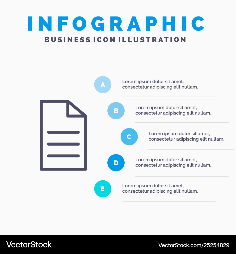 File data user interface line icon with 5 steps Vector Image