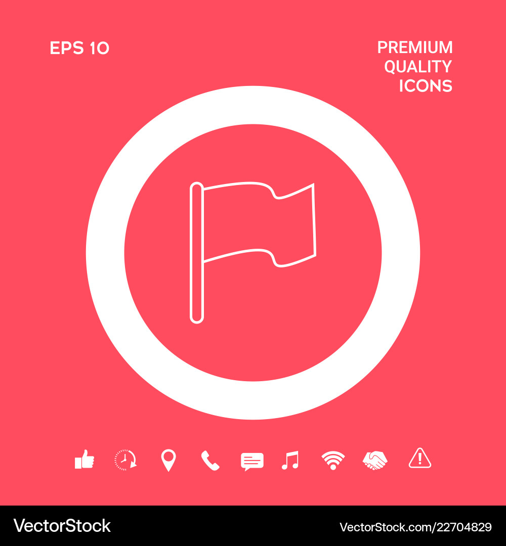 Flag linear icon graphic elements for your design Vector Image