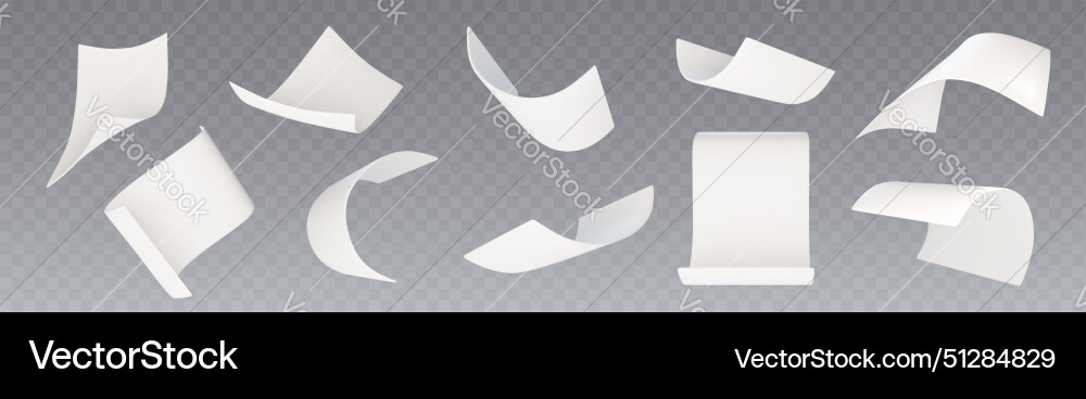 Flying paper sheet in different angles of view Flying paper sheet in different angles of view vector image