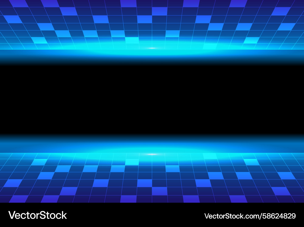 Futuristic blue grid background with empty space Vector Image