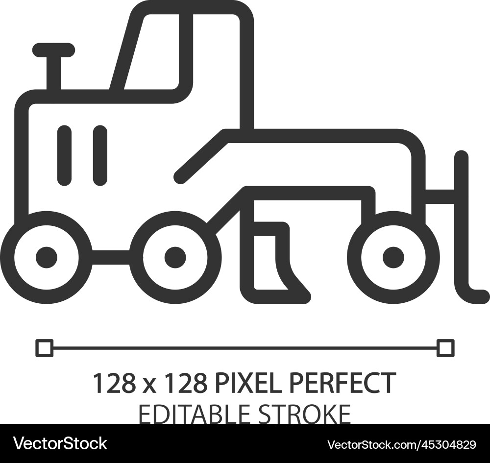 Grader pixel perfect linear icon Grader pixel perfect linear icon vector image