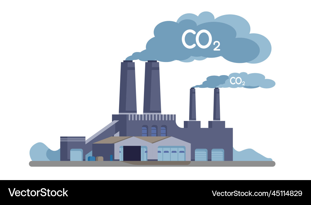 Industrial Air Pollution Plant Vector Image