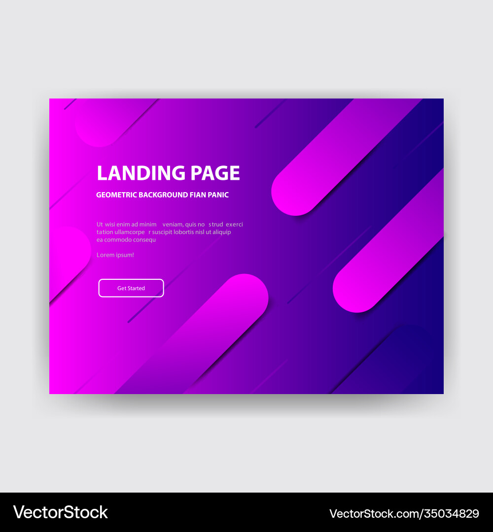 Landing page template with gradient modern webpage vector image