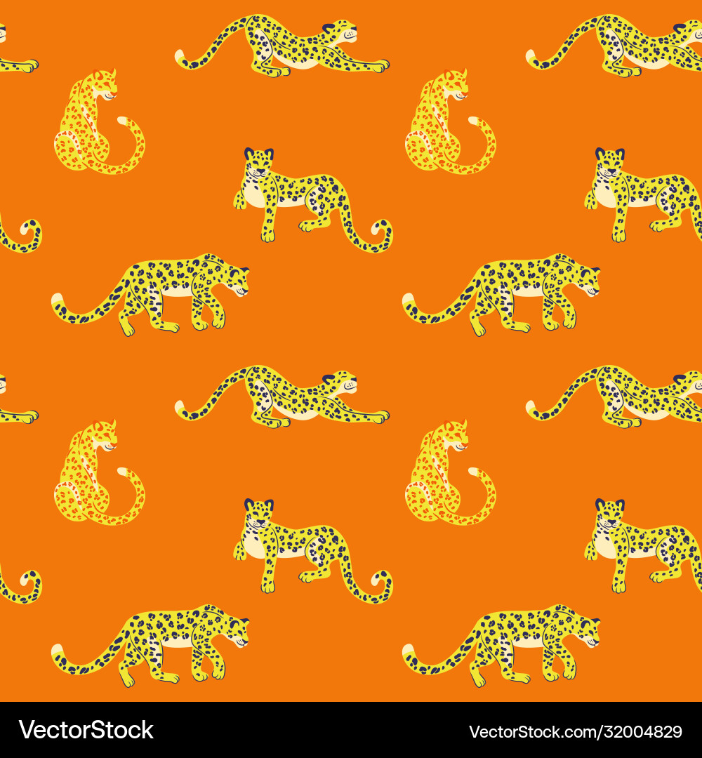 Leopard pattern flat color design vector image