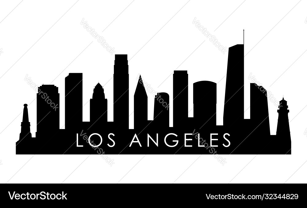 Los Angeles Skyline Silhouette Vector Image