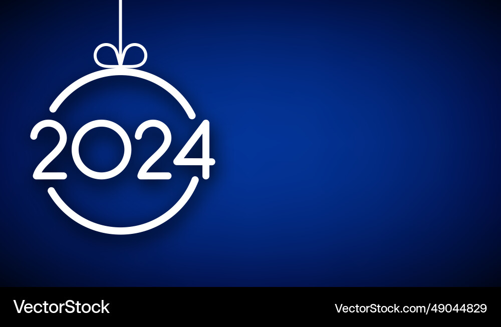 New year 2024 background with white paper numbers Vector Image