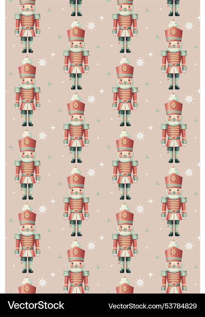 Nutcracker Christmas Seamless Pattern Vector Image