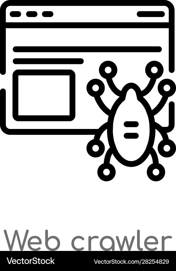 Outline web crawler icon isolated black simple vector image