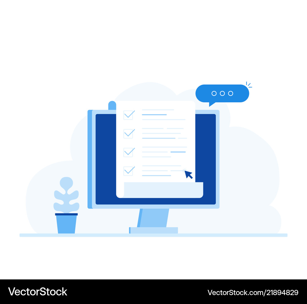 PC Checklist with Document vector image