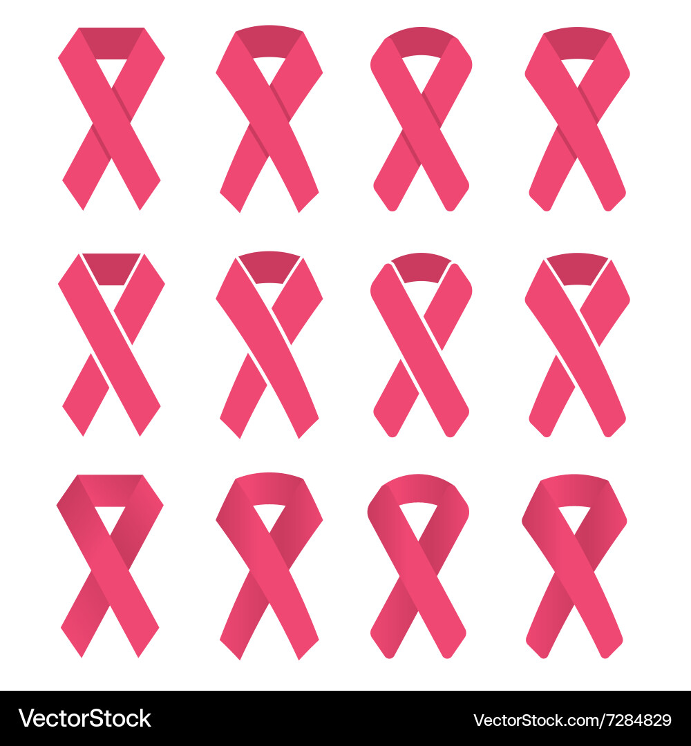 pink breast cancer ribbons – royalty-free vector | vectorstock