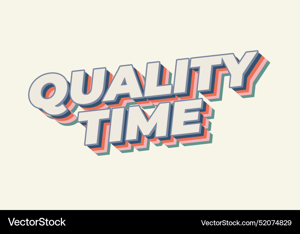 Quality time text effect in 3d style with good Vector Image
