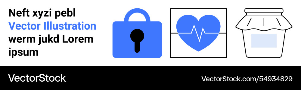 Secure data health monitoring and food storage Secure data health monitoring and food storage Vector Image