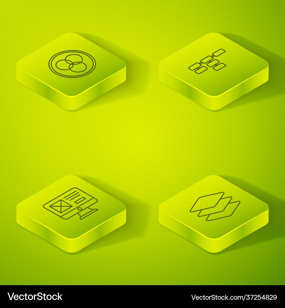Set isometric line site map ui or ux design Set isometric line site map ui or ux design vector image