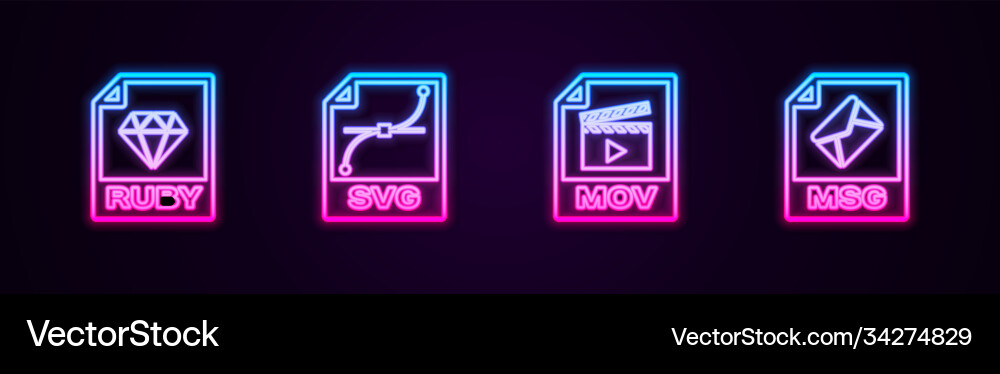 Set line ruby file document svg mov und msg Set line ruby file document svg mov und msg vektorbild