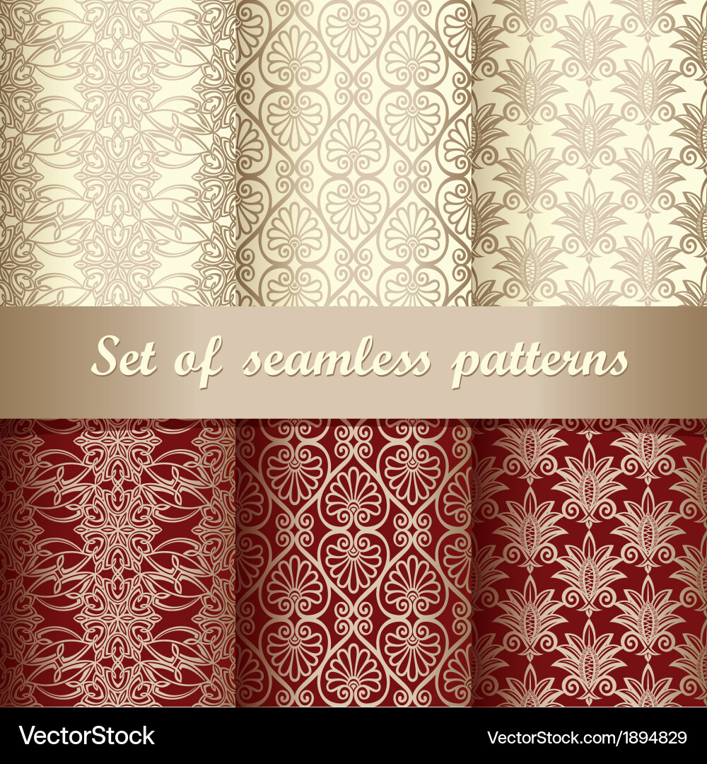 Set of seamless patterns vector image
