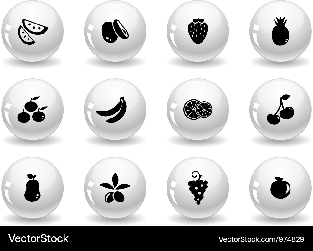 Web buttons fruits icons Vector Image