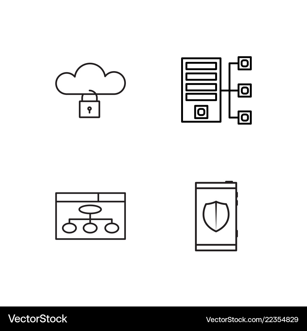 Web simple outlined icons set Web simple outlined icons set Vector Image