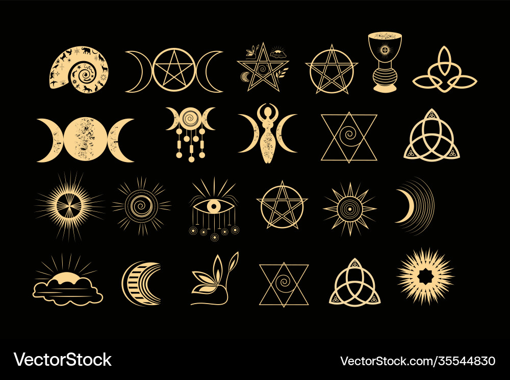 A set esoteric elementstattoo alchemy Vector Image