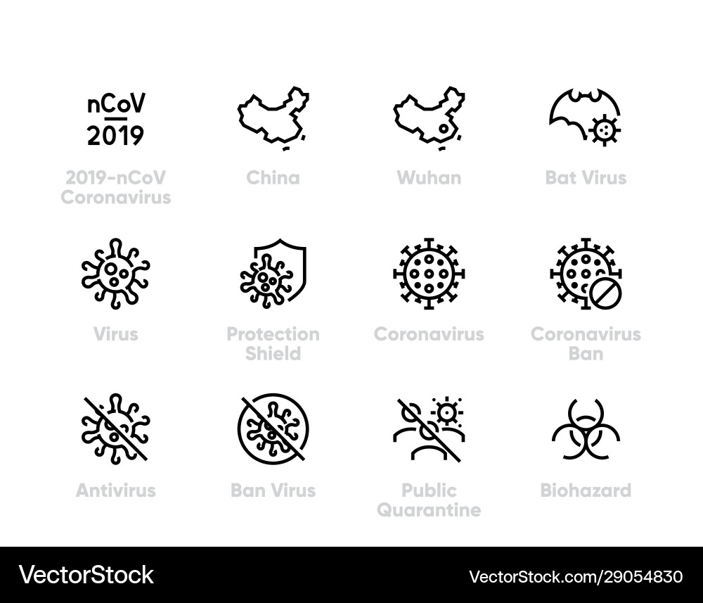 Coronavirus mystery virus from china or wuhan vector image