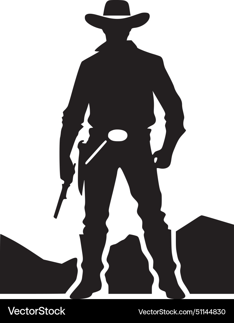 Cowboy Silhouette - Minimalist Vector Image