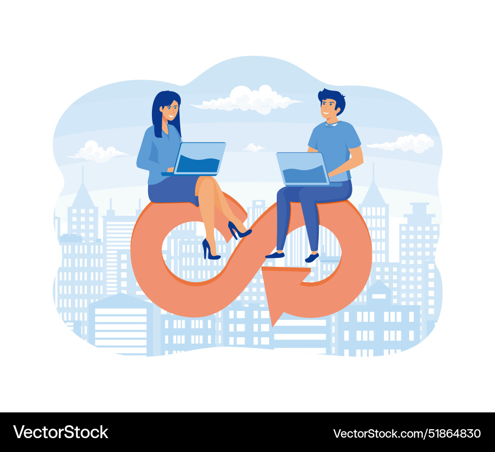 Devops development operations for agile software Devops development operations for agile software vector image