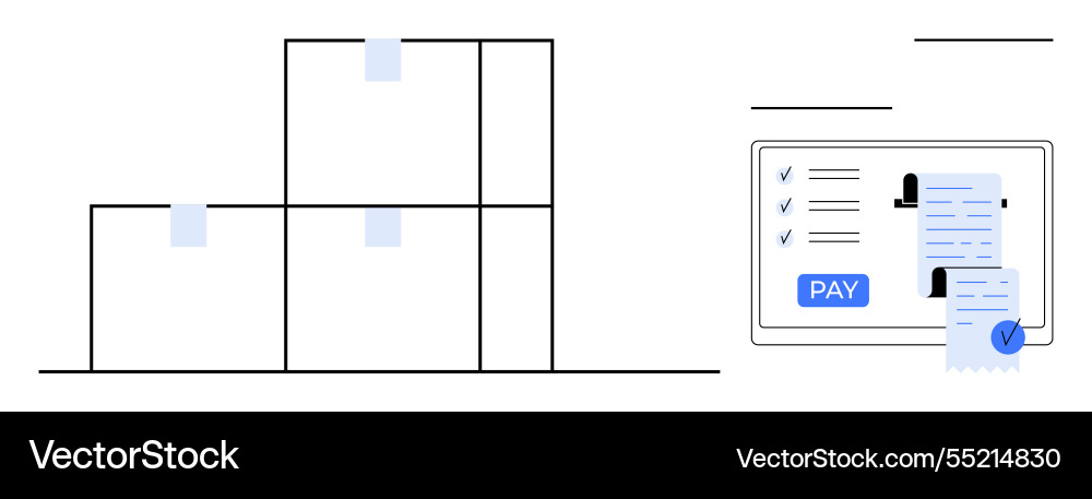 Digital invoice and payment processing alongside Vector Image