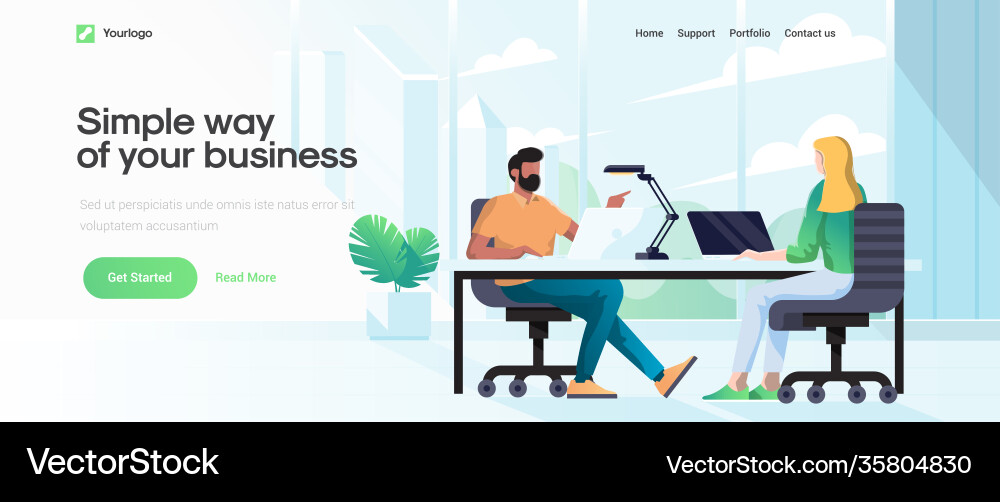Flat modern design simple way your business Vector Image