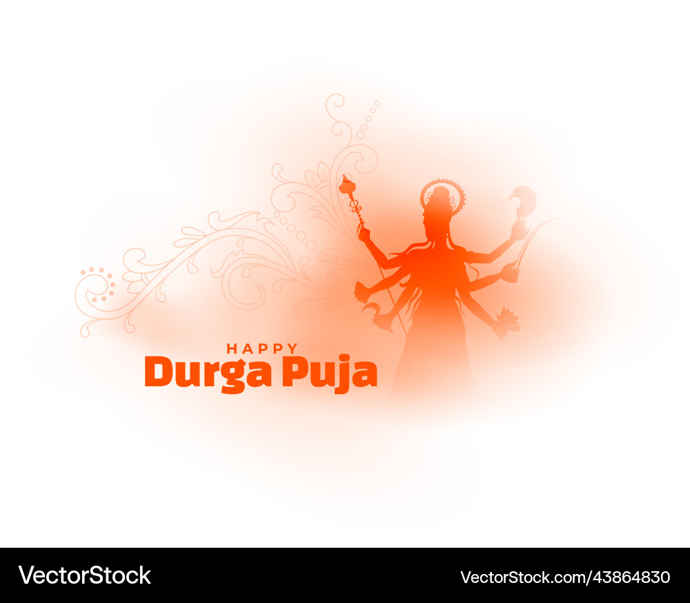 Hindu religious durga puja greeting background vector image