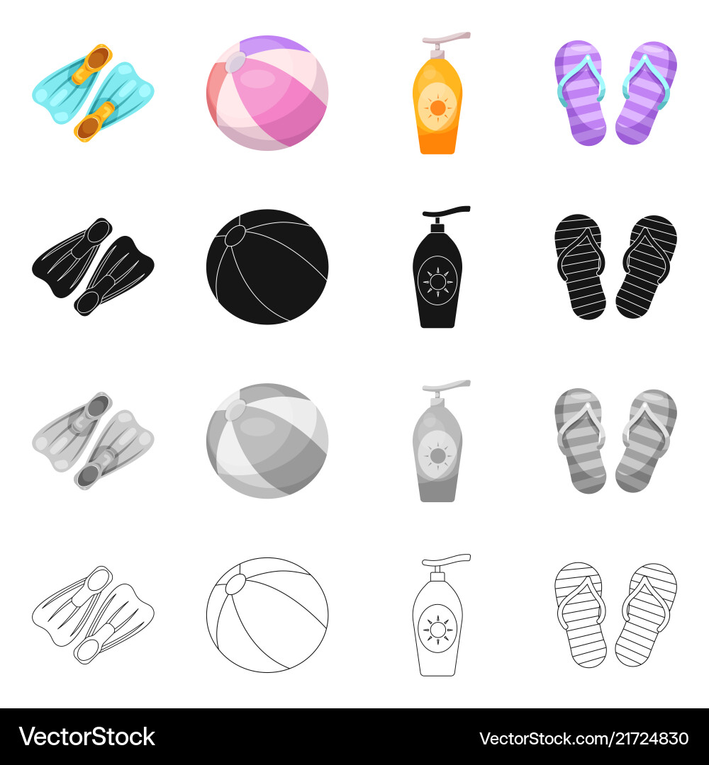 Isolated object of pool and swimming icon set Isolated object of pool and swimming icon set vector image