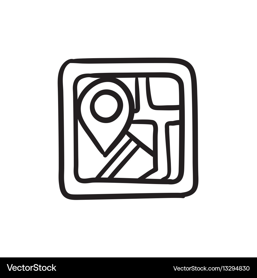 Karte mit Zeigerskizzensymbol vektorbild