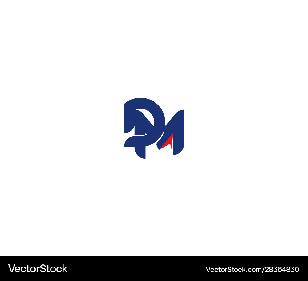 Linked initial letter dm arrow stylish shape logo Vector Image