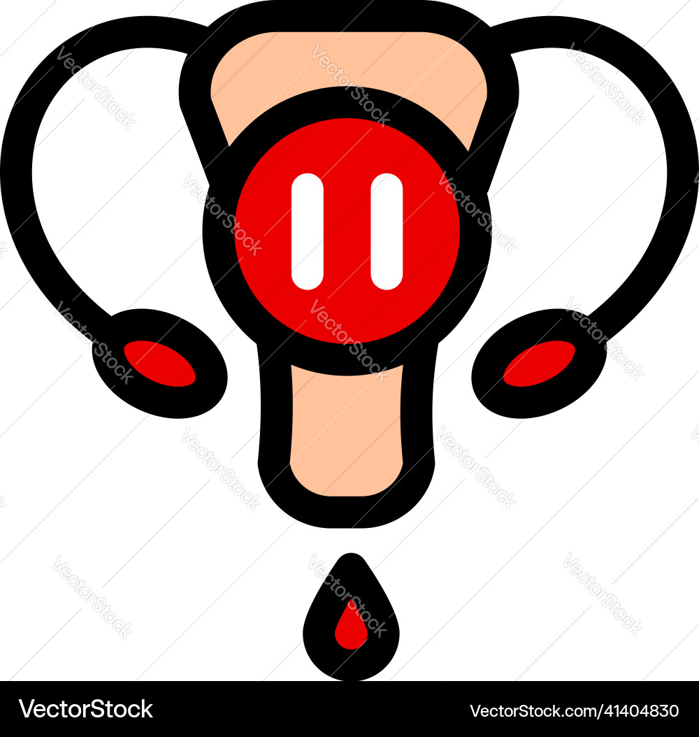 Menopause Farbsymbol Uterus flach Piktogramm Menopause Farbsymbol Uterus flach Piktogramm vektorbild