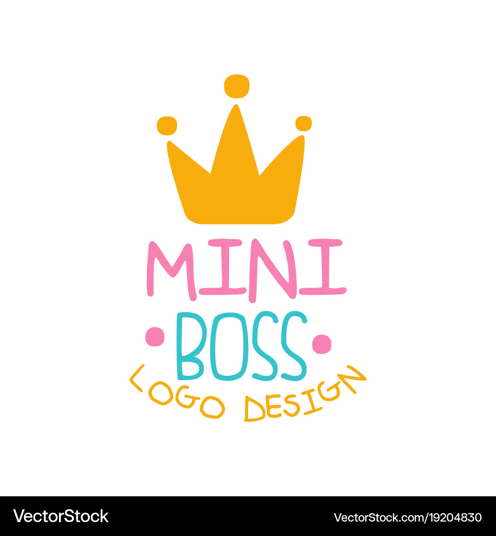 Original hand drawn with crown Royalty Free Vector Image